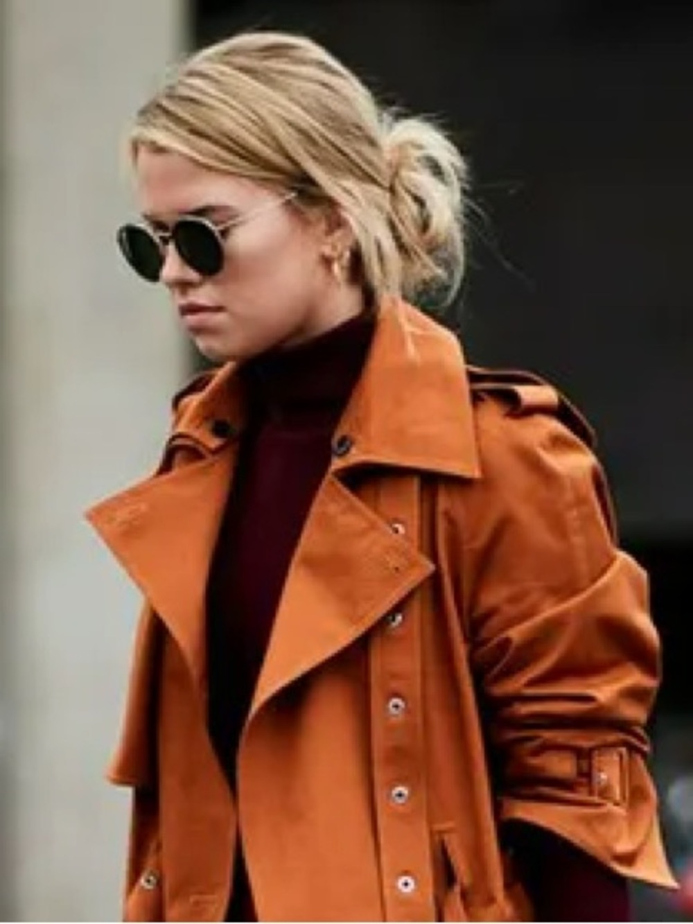 Burnt Orange Trench Coat - Women's Stylish Short Trench